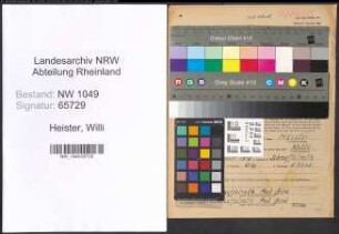 Entnazifizierung Willi Heister , geb. 31.10.1912 (Buchhalter)