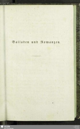 Balladen und Romanzen