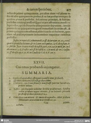 XXVII. Cui onus probandi injungatur