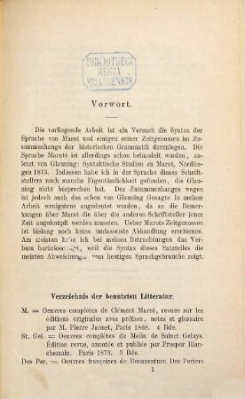 Beiträge zur französischen Syntax des XVI. Jahrhunderts : Inaug. Diss.