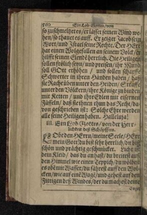 III. Ein Lob Gottes / von der Herrlichkeit deß Schöpffers.
