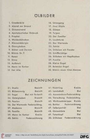 Ölbilder (Nr. 1-30)