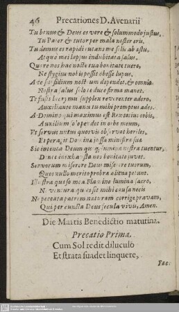 Precationes Die Martis