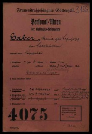 Gaber, Maria (*15.02.1901): Kuppelei