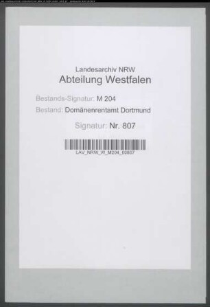 Ablösung eine Zehntrente durch den Landwirt Conrad Callenberg in Castrop (Castrop-Rauxel)