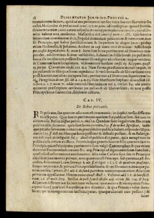 Cap. IV. De Rebus privatis.