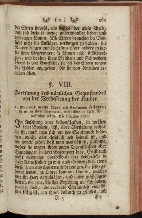 §. VIII. Fortsetzung des nämlichen Gegenstandes von der Verbesserung der Kinder