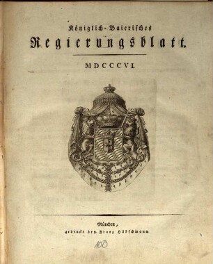 Königlich-Baierisches Regierungsblatt. 1806