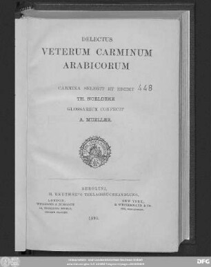Delectus veterum carminum arabicorum