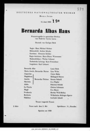 Bernarda Albas Haus