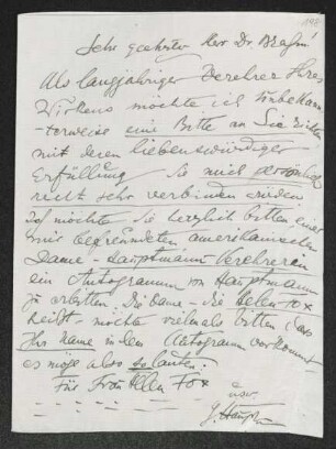 Briefsammlung von Unbekannt, Otto Brahm und Gerhart Hauptmann an Unbekannt, Otto Brahm und Gerhart Hauptmann