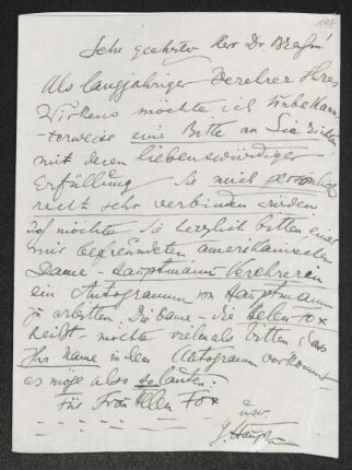 Briefsammlung von Unbekannt, Otto Brahm und Gerhart Hauptmann an Unbekannt, Otto Brahm und Gerhart Hauptmann