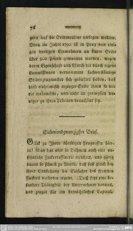 Siebenundzwanzigster Brief