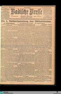 Badische Presse : Generalanzeiger der Residenz Karlsruhe und des Großherzogtums Baden, Montagausgabe