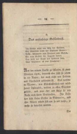 2. Das aufrichtige Geständniß