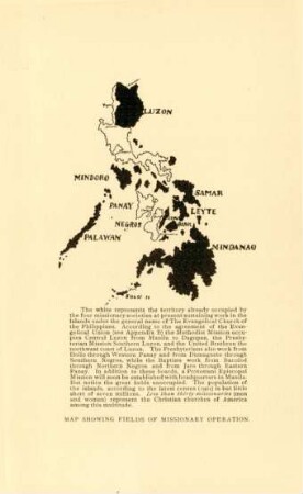 Map showing fields of missionary operation