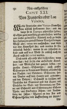 Caput XXI. Von Frantzosen oder Lue Venerea.