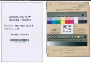 Entnazifizierung Heinrich Becker , geb. 02.08.1895 (Kaufmann)