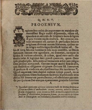 Dispvtatio Theologica De Recto Et Genvino Vsv Argvmentorvm Fidem Hvmanam Facientivm In Probanda Divina Origine S. Litterarvm