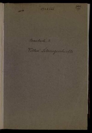 Villers' Lebensgeschichte. [Inaugural-Dissertation] (Manuskripttitel), Bonn, 1919