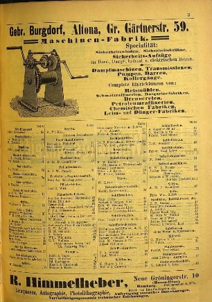 Hamburger Adressbuch : Wirtschafts- und Firmenhandbuch ; Hamburg und Schleswig-Holstein, Ausgabe Grossraum Hamburg. 1894