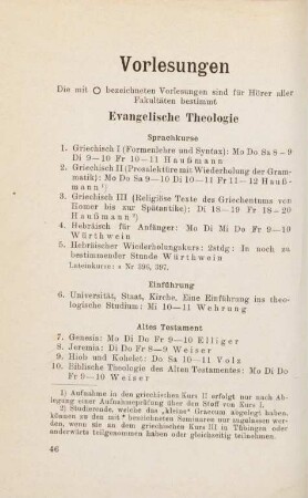46-78, Vorlesungen