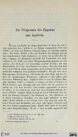 1: Die Priaposara des Euporus aus Aquileia