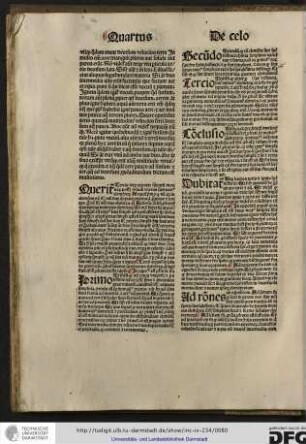 Queritur tertio utrum ex parte qualitatum motivarum posset concludi numerus quaternarius elementorum, arguitur primo quod non...