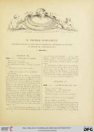 IV. Premier supplément