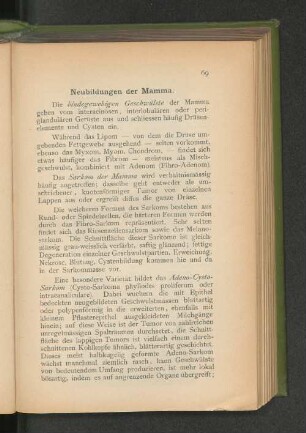 Neubildungen der Mamma.