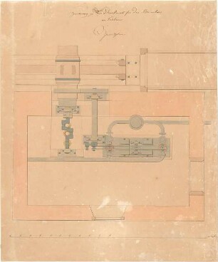 Gärtner, Friedrich von; Kelheim; Befreiungshalle - Druckwerk für das Brunnenhaus (Grundriss)