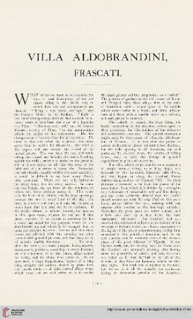 Villa Aldobrandini, Frascati [Text und Tafeln]