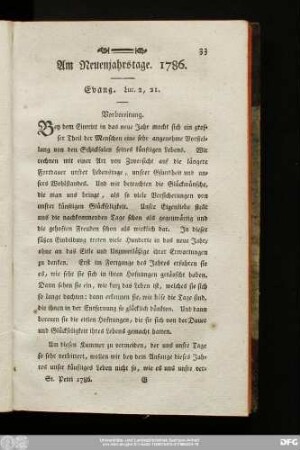 Am Neuenjahrstage. 1786. Evang. Luc. 2, 21.
