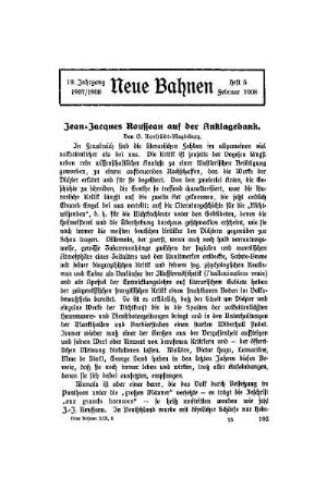 Jean=Jaques Rousseau auf der Anklagebank