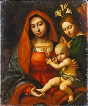 Madonna mit Kind und einem Engel