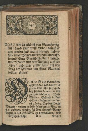 [Die Hertzliche Barmhertzigkeit unsers Gottes/]