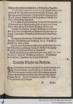 Teutsche Bücher im Rechten.