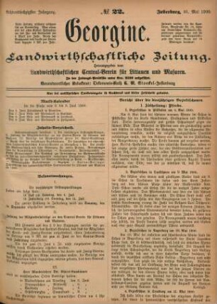 Achtundsechzigster Jahrgang. No. 22. Insterburg, 31. Mai 1900.