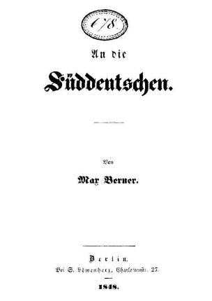 An die Süddeutschen.