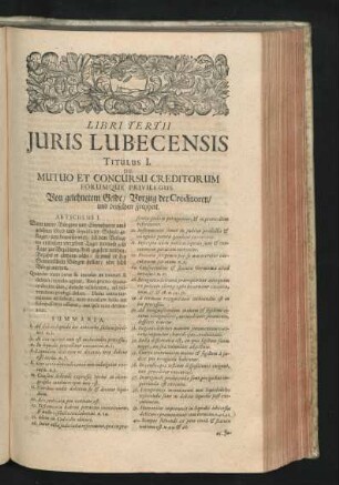 Libri Tertii. Tit. I. - XIII.