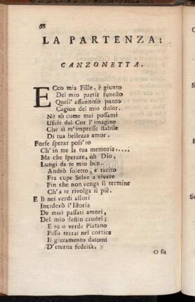 La Partenza: Canzonetta. -