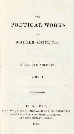 Vol. 2: The poetical works of Walter Scott, Esq.