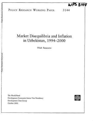 Market disequilibria and inflation in Uzbekistan, 1994-2000