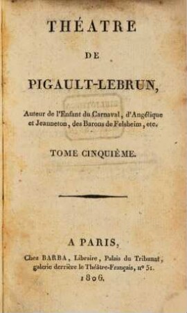 Théatre de Pigault-Lebrun, 5