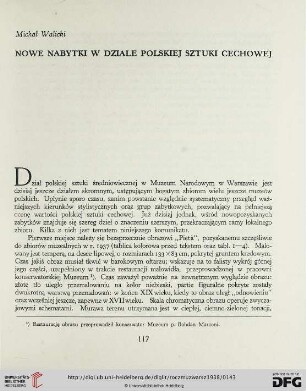 1: Nowe nabytki w dziale polskiej sztuki cechowej