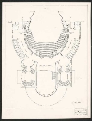 Stadttheater (auch: Opernhaus), Wuppertal Umbau: Grundriss 1. Rang