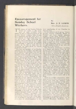 Encouragement for Sunday school workers