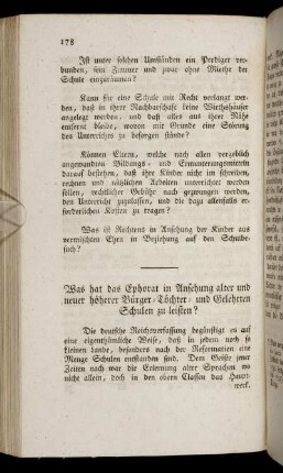 Was hat das Ephorat in Ansehung alter und neuer höherer Bürger-Töchter- und Gelehrten Schulen zu leisten?
