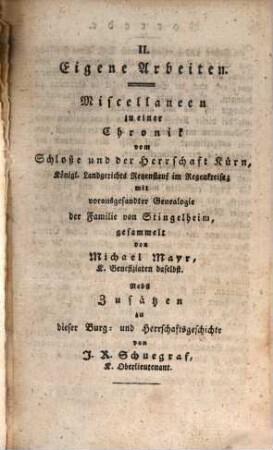 Verhandlungen des Historischen Vereins für den Regenkreis. 2. 1833/34