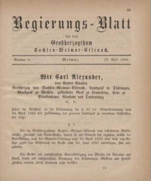 Nr. 8 : 29. April 1865